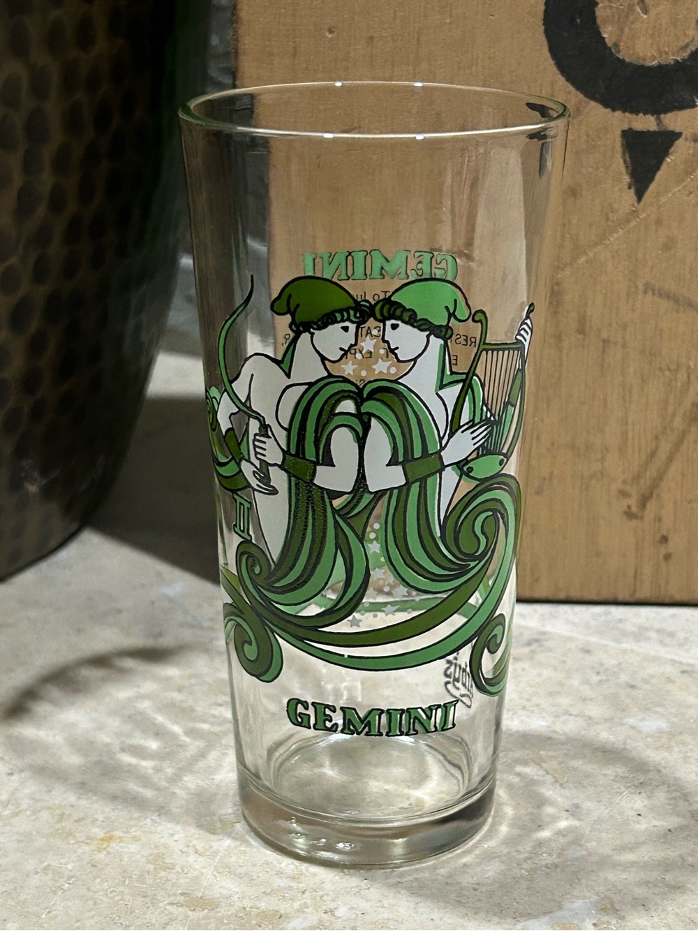 vintage 1976 ARBY’S Gemini zodiac drinking glass